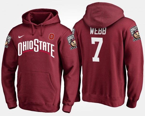 Ohio State Buckeyes Damon Webb Men's #7 Scarlet College Football Hoodie 2404FGZZ4